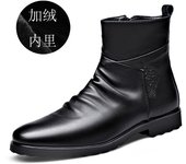 Nuevas Botas De Cuero De Vaca De Primera Capa Para Hombre, Botas De Moto Con Cremallera Lateral Interior, Botas De Media Caña Pa