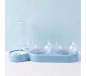 3-in-1 Double Bowls Dog Cat Food Container All-in-One Large Capacity Triple Cat Bowls Anti-overturning Removable Pet Feeder Dish