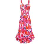 Vestido de playa con estampado de moda de verano para mujer, vestido de tirantes bohemio