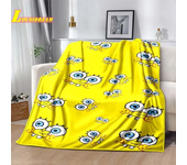 Go-SpongeBob Cartoon Printed Blanket Soft and Comfortable Flannel Throw Blanket Home Bed Sofa Children's Cute Birthday Gift