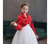 2-12 Years Autumn Girls Plush Jacket Keep Warm Little Princess Cloak Long Sleeve Shawl Christmas Birthday Party New Kids Clothes