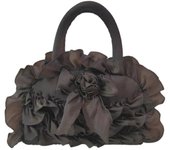 Fashion Artistic Flower Silk Handbags Zipper Solid Color Ladies Clutch Bag Handmade Floral Decor Mommy Bag Ladies/Girls