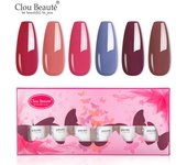 Clou Beaute 8ml Gift Set Kit UV LED Gel Varnish Soak Off Nail Art Gel Nail Polish Pure Nail Color Base Coat No Wipe Top Coat