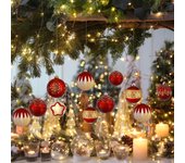 16 pcs Regalo de Adorno de Bola Navidades Inastillables en Festivos, Reutilizables, Paquete de Regalar portátil para Decorar el Arbol de Navidad