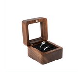 Square Earrings Organizer Engagement Ceremony Gift Jewelry Box Presentation Box Ring Box Ring Bearer Box Wooden Storage Box