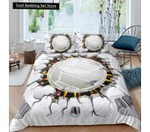 Volleyball Bedding Set Sports King Queen Duvet Cover Boys Girls Ball Theme Fire and Water Comforter Cover Polyester Quilt Cover