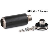 51mm/60mm/63mm Universal Motorcycle Exhaust Muffler Tailpipe SC project Canister Tail Pipe Stainless Carbon fiber 2Inches