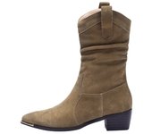 Botas Chelsea Para Mujer Botas De Pila Botas Cortas De Tacón Medio Puntiagudas