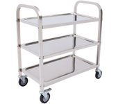 Stainless Steel Shelf Kitchen Trolley Structural Stability Four Universal Wheels 3 Layer 85*45*90cm