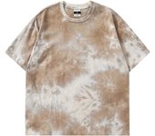 Verano tie dye manga corta camiseta gradient hollow cuello redondo pullover body tops hombre
