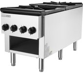 SucceBuy 52KW Commercial Gas Stove with 2 Burners, Propane & Natural Gas, Stainless Steel Countertop Hot Plate
