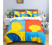 WooHoo Simpson Bedding Set,The Simpsons Duvet Cover,Anime Bart Simpsons Quilt Covers Bedroom for Children Gift