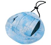 Adjustable Cat Dog Sunshade Hat with Ear Hole Funny Pet Sun Hat Elegant Tie-dyed Style Cat Baseball Cap Puppy Accessories