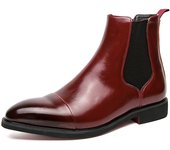 Zapatos de cuero rojo de alta parte superior pies puntiagudos botas de hombre de gran tamaño botas Martin