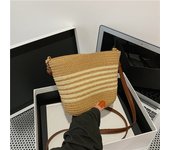 Fashion Classic Small Handbag Straw Weaving Bucket Crossbody Shoulder Bag Summer Beach Wallet For Women Vacation