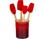 12,7 x 13 x 31cm Set de 4 espátulas y bote para espátulas de cerámica de gres