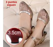Zapatos De Baile Latino Mujeres Malla Adultos Medio Tacón Bajo Zapatos Cuadrados De Baile Sandalias De Verano De Fondo Blando