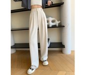 BGTEEVER Casual Loose High Waist Ladies Solid Floor-Length Suit Pants Spring Summer Pockets Stylish Women Wide Leg Trousers