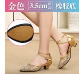 Zapatos de baile de salón con diamantes de imitación para mujer, Sandalias de tacón bajo con hebilla y correa de malla, brillantes, para verano, 2023