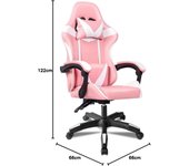 Silla Gaming Ergonómica Reclinable con Cojín Lumbar y Cervical | Altura Ajustable, Reposabrazos Acolchados, Ruedas 360° | Ideal para Oficina, Escritorio, Teletrabajo, Estudio, Juego, Ordenador