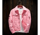 Men's loose motorcycle denim jacket, couple's top, spring and autumn