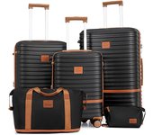 Joyway Juego de Maletas, Juego de 5 Piezas Trolley de Viaje, Maleta de Cabina Gran Espacio, Rodillo de 360 ° , Cerradura TSA y Interior Compartimentado Incluidas 1 Bandolera y 1 Bolsa