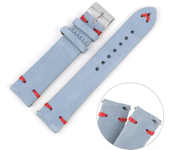 Correa de reloj de cuero de gamuza 18mm 20mm 22mm 24mm correa de reloj azul claro pulsera de repuesto correa de reloj de costura hecha a mano