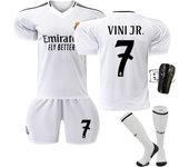 Real Madrid 2024/25 Official Replica Home Jersey Set -  For Adult/kids - With Shirts + shorts + socks + pad