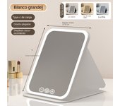 Espejo de maquillaje con luz LED, espejo de maquillaje, espejo de mesa giratorio, plegable y ajustable de 180°, adecuado para sala de estar, salón de belleza, SPA y hotel, espejo de maquillaje portátil