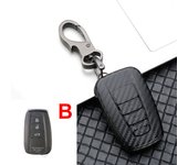 Carbon Fiber Car Key Cover Case For Toyota C-HR CHR RAV4 RAV 4 Corolla Camry Avalon Land Cruiser Prado Prius 2019 2020 2021 2022