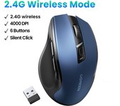 UGREEN Mouse Wireless 2.4G Mouse 4000 DPI Silent 6 Mute Buttons Red Blue Black Mice For MacBook Tablet Laptop Mice Quiet Mouse