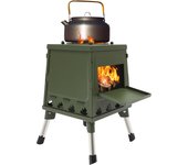 Estufa de tienda de campaña, 22 x 22 x 36 cm, estufa de leña portátil, estufa de camping, madera, tienda de campaña