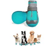 Zapatos Perro, 2 Pcs Zapatos Respirable para Perros, Botas para Perros con Banda Reflectante Suelas de Goma Antideslizantes Resi