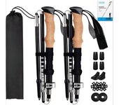 12 x 7 x 36 cm Bastones Trekking Bastones Senderismo Plegables de Carbono Ultraligeros Ajustables Bastones Marcha Nórdica para Senderismo Alpinismo Trail Viaje
