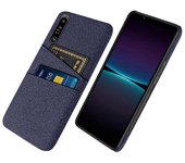 For Sony Xperia 1 IV Cloth Texture Dual Card Slots Well-protected Phone Case Cloth + PC Anti-drop Phone Back Cover