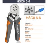 WOZOBUY Tubular Terminal Crimping Tools Mini hand Pliers HSC8 6-4 0.25-10mm² 23-7AWG 6-6 0.25-6mm² High Precision Clamp Sets