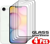 4Pcs For iPhone 16e Glass iPhone 16e Tempered Glass Phone Protective 9H HD Full Cover Glue Screen Protector iPhone 16e iPhone16e