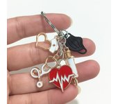 Llavero Popular de enfermera y médico, jeringa, estetoscopio, llavero de ambulancia médica