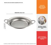 Olla de mariscos española Olla de arroz al horno Olla seca binaural Olla seca de cangrejo de río de fondo plano de acero inoxidable Olla seca Plato de pasta redondo