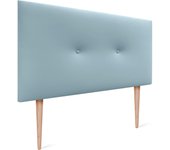 Cabecero de Polipiel o Tela Acualine Liso con Botones y Patas Tapizado de Alta Gama Cabezal Lujo Cama Dormitorio Moderno Acolchado (Tela Beige, 145x105cm (Camas 120/135/140))