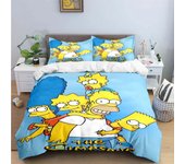 WooHoo Simpson Bedding Set,The Simpsons Duvet Cover,Anime Bart Simpsons Quilt Covers Bedroom for Children Gift
