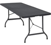 Mesa Jardín Plegable 183x76cm Interiores y Exteriores Acero HDPE Bufé Portátil 8 Personas