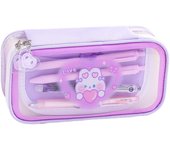 Clear Pencil Case Pencil Pouch with Zipper Cute Pencil Case Makeup Cosmetic Bag for Student School Office Organizer
