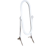 Espejo basculante Nishano Cheval, Espejo vestidor con peana, tamaño Grande, Color Blanco