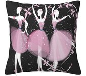 Dancing Ballerinas Throw Pillow Case Shell For Couch Sofa Home Decoration 18 x 18 Inch