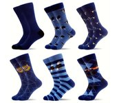Pack de 12 pares de calcetines de colores y rayas para hombre, fabricados en algodón transpirable y cómodo, ideales para uso