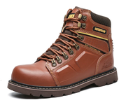 Men Martin Boots Winter Retro Casual High Top Leather Chunky Rhubarb Boots Men Motorcycle Work Footwear