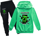 Minecraft Boys 2 Piece Fleece Pants Sets, Pullover Hoodie and Jogger Set for Boys