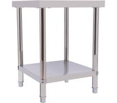 60 x 45 cm, mesa de acero inoxidable con ruedas, mesa de trabajo, mesa de cocina, cocina, cocina, hotel, panadería, lavandería
