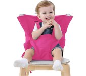 (Pink))Easy Seat Portable Travel High Chair 70*40*50cm- Child Booster Chair, Seat Cover for Toddler High Chair - Adjustable, Safety, Washable - Easy t